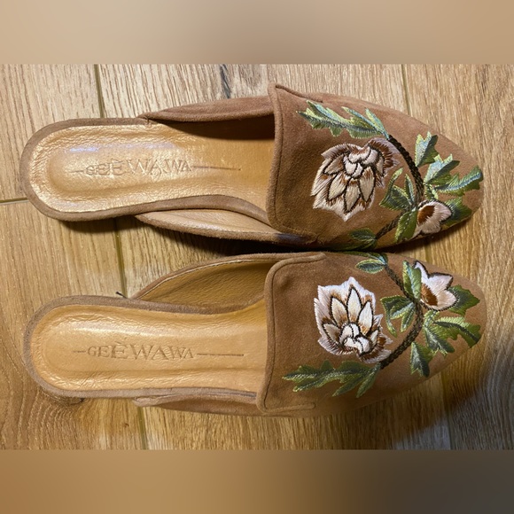 Gee Wawa Sundance leather mules with embroidery - Picture 2 of 4